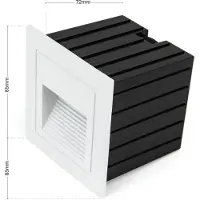 Orion Loro LED-vägginbyggnadslampa, vit, bredd 8,5 cm, aluminium, Vitt / opal, Aluminium / grå / zink, Modern, Vägglampa utomhus