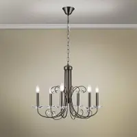 Orion Kristall ljuskrona Ariane, dimbar, Aluminium / grå / zink, Vardagsrum / matsal, Metall, Kristall takkrona