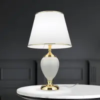 Orion Bordslampa Ovum, Vitt / opal, Vardagsrum / matsal, Textil / tyger / siden, Bordslampa