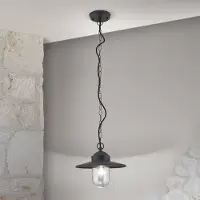 Orion Edward utomhushänglampa, antracit, Ø 27,5 cm, aluminium Edward, dimbar, Svart, Aluminium / grå / zink, Antik