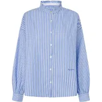 Pepe Jeans för kvinnor. PL304935 Blus Pipery blå (XS), Casual, Bomull, Lång ärm