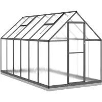 vidaXL Växthus med ram antracit 334x169x202 cm aluminium