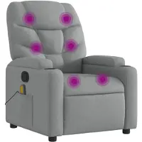 vidaXL Massagefåtölj ljusgrå tyg