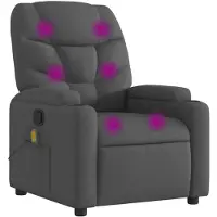 vidaXL Massagefåtölj mörkgrå tyg