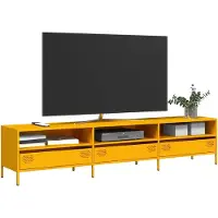 vidaXL Tv-bänk senapsgul 202x39x43,5 cm kallvalsat stål