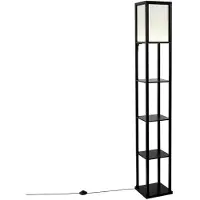 QAZQA Design golvlampa svart och vit inkl. LED - Nea