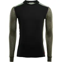 Aclima Men's WoolNet Hybrid Crew Neck Jet Black/Olive Night/Dill