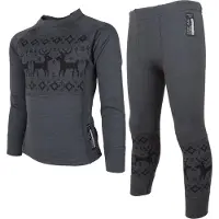 Lindberg Kids' Kåbdalis Merino Set Anthracite