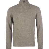 Barbour Men's Essential Lambswool Half Zip Knitted Jumper Dark Stone