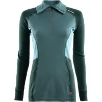 Aclima Women's WarmWool Polo North Atlantic/Green Gables/Reef Waters