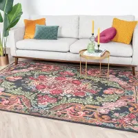 FRAAI Blommig matta | Estate Rozenkelim grön hos Volero | 115x170 cm | Bomull | Rosenkelim | Rektangulär | Plattvävd
