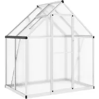vidaXL Växthus med ram silver 169x114x195 cm aluminium