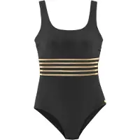 LASCANA Baddräkt mörkbeige / guld / svart
