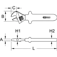 Ks Tools 117.5140 117.5140 Skiftnyckel Nyckelvidd (Metrisk) (för titel) 30.0 mm