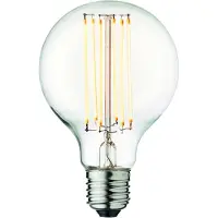 Design By Us LED-lampa, globformad, E27, Ø 8 cm, 3,6 W, 2 200 K, dimbar , E27 3,5 W LED, dimbara, Glas