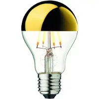 Design By Us LED-lampa E27 med guldspegel, 3,6 W, 2 700 K, dimbar , E27 3,6 W LED, dimbara, Glas