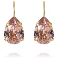 Caroline Svedbom Mini Drop Clasp Earrings Gold Vintage Rose - Stjärnurmakarna