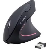 Renkforce RF-WM-322 Ergonomisk mus Trådlös Optisk Svart 5 Knappar 1600 dpi Ergonomisk, Laddningsbara