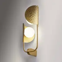 Maytoni Vägglampa Tropic, dimbar, Mässing / guld, Vardagsrum / matsal, Metall, Vägglampa, vägglampa inomhus