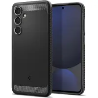 Spigen Rugged Armor - Baksidesskydd för mobiltelefon - polykarbonat, termoplastisk polyuretan (TPU), stötskum - mattsvart - för Samsung Galaxy S24 FE