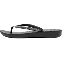 FitFlop Iqushion Sparkle Gummikvinnors Svarta Flipflops