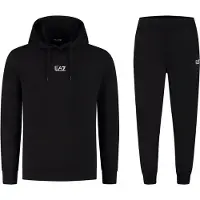 Emporio Armani Träningsoverall svart / vit