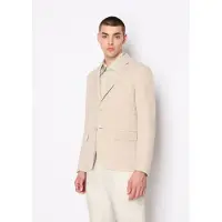 Armani Exchange för män. 8NZG15ZNFNZ1724 Beige kavaj Giacca (46), Casual, Lino, Klassisk
