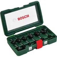 Bosch Accessories 12-delad frässats i hårdmetall (för trä. 8 mm skaft. Frästillbehör)