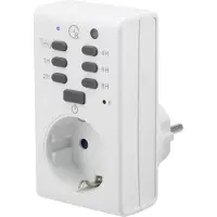Renkforce vägguttagstimer analog dagprogram 1289333 1800 W IP20 skymningsfunktion, nedräkning (1289333)