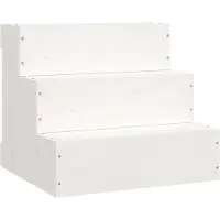 vidaXL Trappor För Husdjur, Vita, 40X37,5X35 Cm, Massivt Furuved