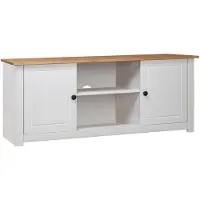 vidaXL TV-skåp vit 120x40x50 cm massiv furu Panama-serien