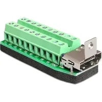 DeLOCK 65168 HDMI-kontakt Hona inbyggd vertikal Antal poler: 20 Silver 1 st Piece