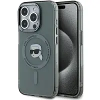 Karl Lagerfeld KLHMP15XHLSKIK iPhone 15 Pro Max 6.7" svart hårddisk IML Metal Karl Head MagSafe