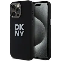 DKNY Fodral för 15 Pro i flytande silikon med metallogo iPhone - Svart