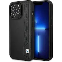 BMW iPhone 14 Pro Max Hardcase Läderfodral Svart