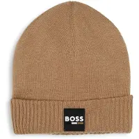 BOSS Kids' beanie hat with silicone logo label