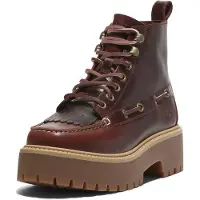 Timberland för kvinnor. TB0A27YZEIW1 Stone Street Ankelstövlar i läder vinröd (38.5 W), Hud, 3 till 5 cm, Nyckelband, Casual, Bordeaux