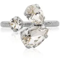 Caroline Svedbom Alisia Ring Rhodium Crystal - Stjärnurmakarna