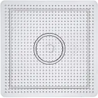 Creotime Transparent fyrkantig pärlplatta - 14 5x14 5cm