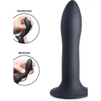 XR Brands Squeeze-It - Flexible Silicone Dildo, Black