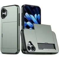 Mtp Products iPhone 16 Hybridskal med Skjutkortplats - Arme Grön