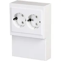 ABB Paneluttag Schuko dubbel 16A vit