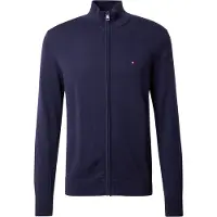 Tommy Hilfiger Flag Embroidery Zip Thru Mock Neck Jumper