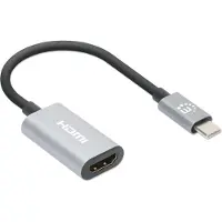 Manhattan USB-adapter HDMI 2.0 HDMI-A uttag, USB-C-kontakt 0.11 m Rymdgrå 153973