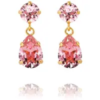Caroline Svedbom Mini Drop Earrings Gold Light Rose - Stjärnurmakarna