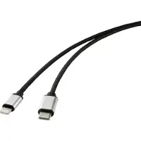 Renkforce USB-kabel USB-C-kontakt, Apple Lightning kontakt 2.00 m Svart RF-4353448