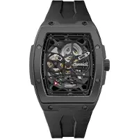 Ingersoll The Rim Polyuretanarmband Svart Skeletturtavla Automatisk I16201 Herrklocka svart