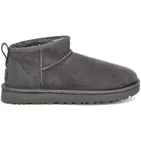 Ugg för kvinnor. 1116109 Classic Ultra Mini ankelstövlar i läder grå (38), Hud, Karta, Casual