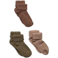 Minymo Strumpor - 3-pack - Rib - Torkad Herbs - - 23/26 - Strumpor