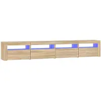 vidaXL Tv-bänk med LED-belysning sonoma ek 240x35x40 cm